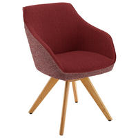 ARMLEHNSTUHL  in Flachgewebe  - Eichefarben/Rot, Design, Holz/Textil (60/84/68cm) - Koinor