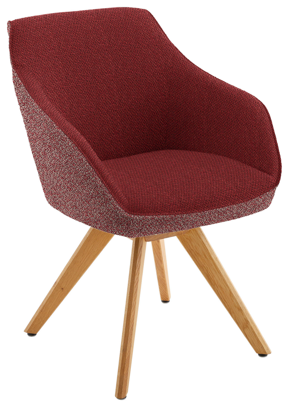 ARMLEHNSTUHL  in Flachgewebe  - Eichefarben/Rot, Design, Holz/Textil (60/84/68cm) - Koinor