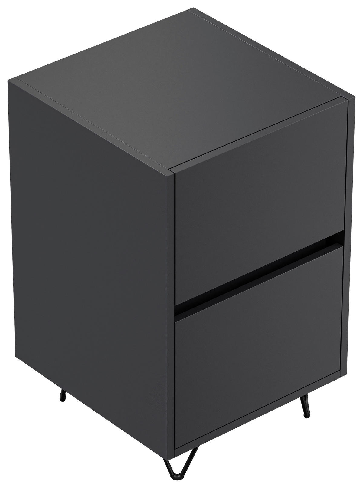 NACHTTISCH 41,2/65/42 cm  - Graphitfarben/Schwarz, Basics, Holzwerkstoff/Metall (41,2/65/42cm) - MID.YOU