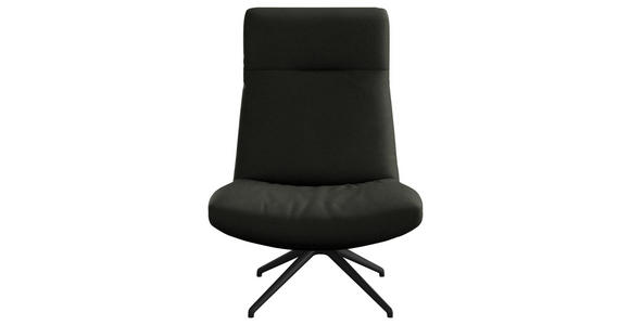 SESSEL in Echtleder Dunkelgrau - Dunkelgrau/Schwarz, MODERN, Leder/Metall (74/105/92cm) - Johann Jakob