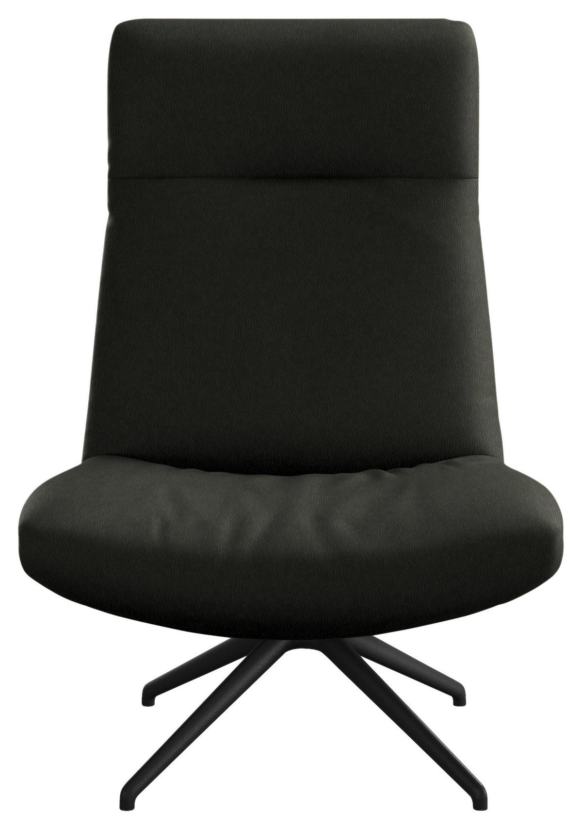 SESSEL in Echtleder Dunkelgrau  - Dunkelgrau/Schwarz, Modern, Leder/Metall (74/105/92cm) - Johann Jakob