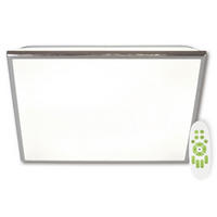 STROPNÉ LED SVIETIDLO, 48/48/6.5 cm - strieborná, Design, kov/plast (48/48/6.5cm)