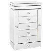 SKŘÍŇKA NA ŠPERKY - barvy stříbra, Design, kompozitní dřevo/sklo (26/41/18cm) - Xora