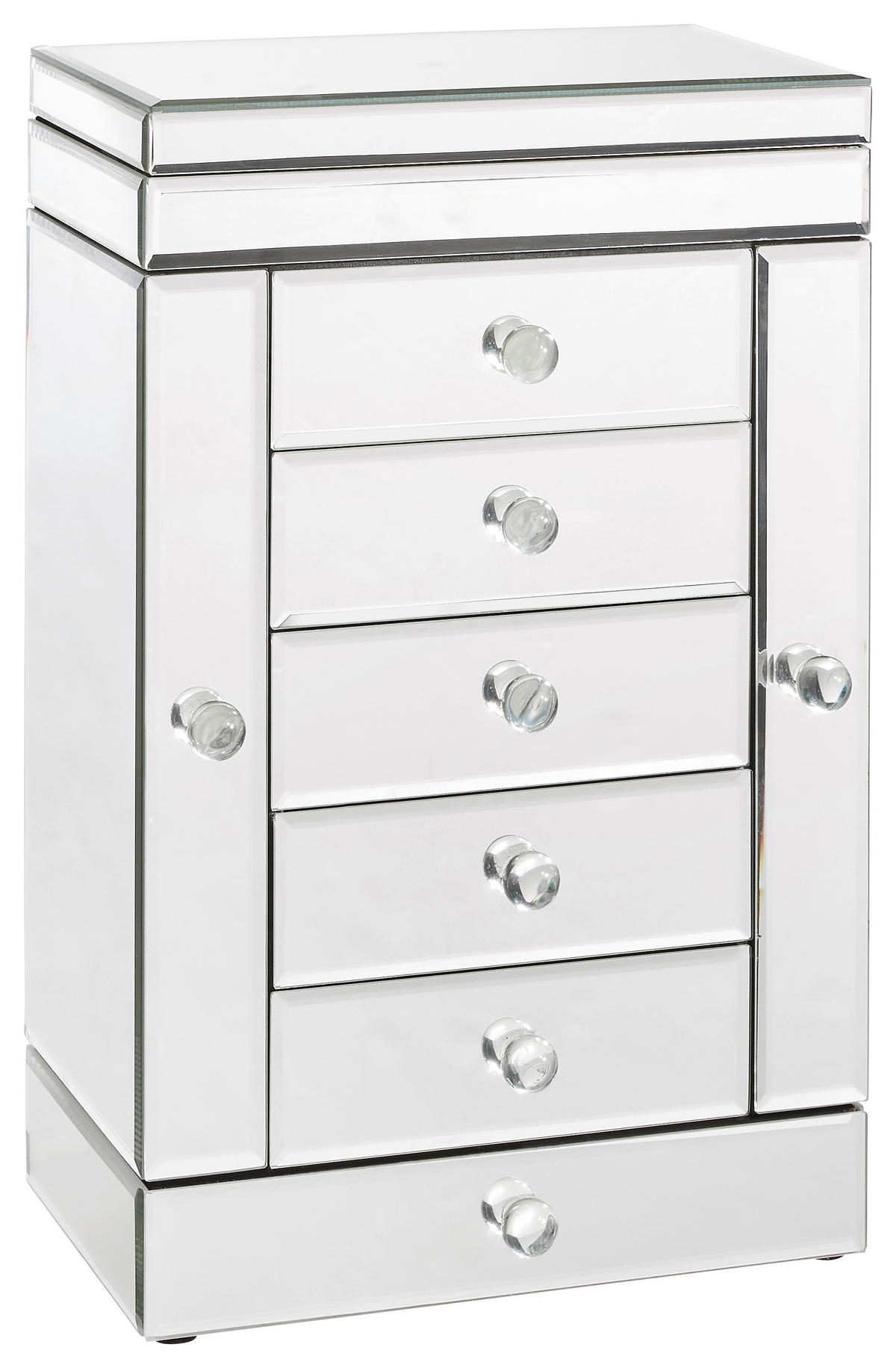 SKŘÍŇKA NA ŠPERKY - barvy stříbra, Design, kompozitní dřevo/sklo (26/41/18cm) - Xora