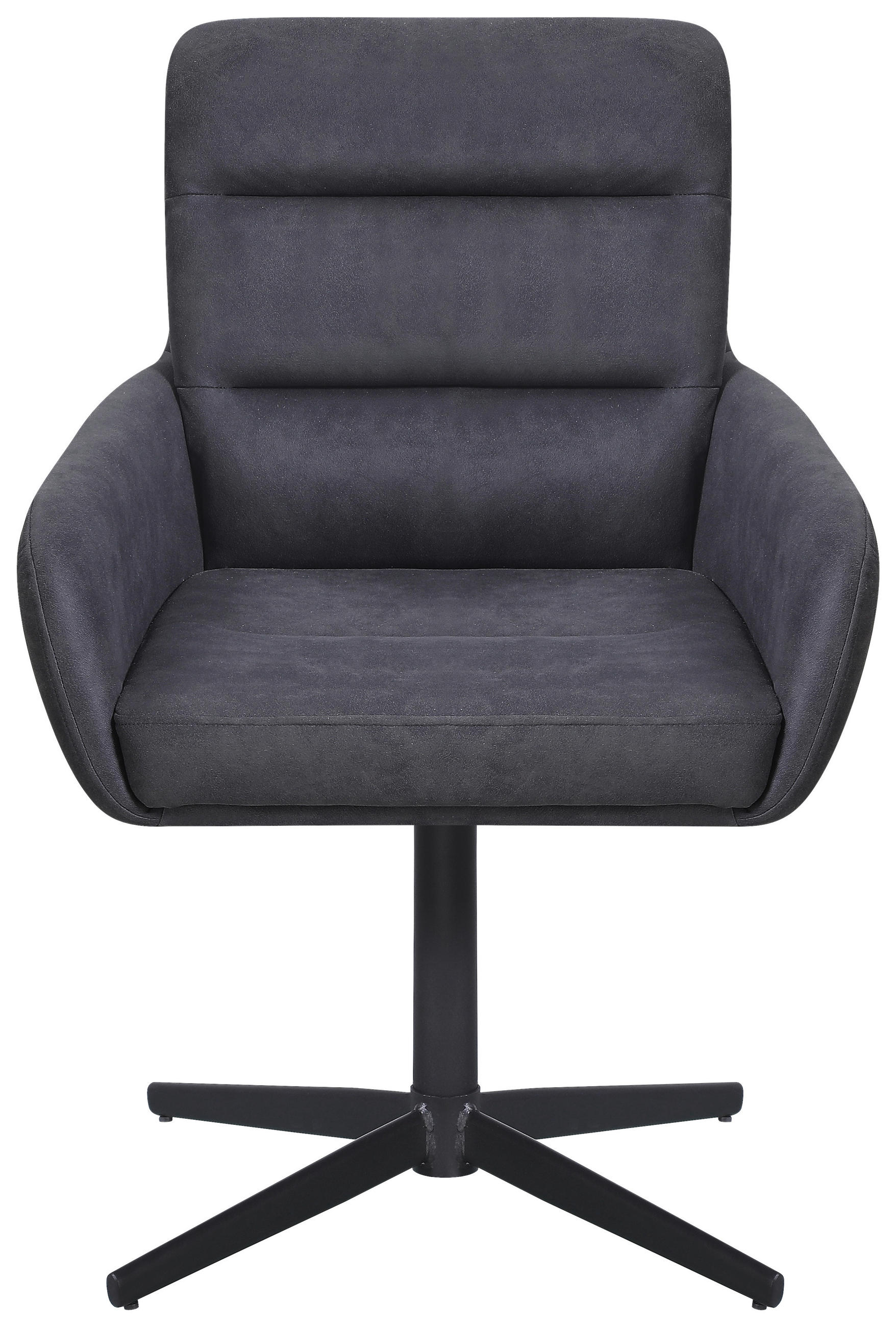 ARMLEHNSTUHL  in Eisen Webstoff  - Dunkelgrau/Schwarz, Design, Textil/Metall (66/88/61cm) - Carryhome