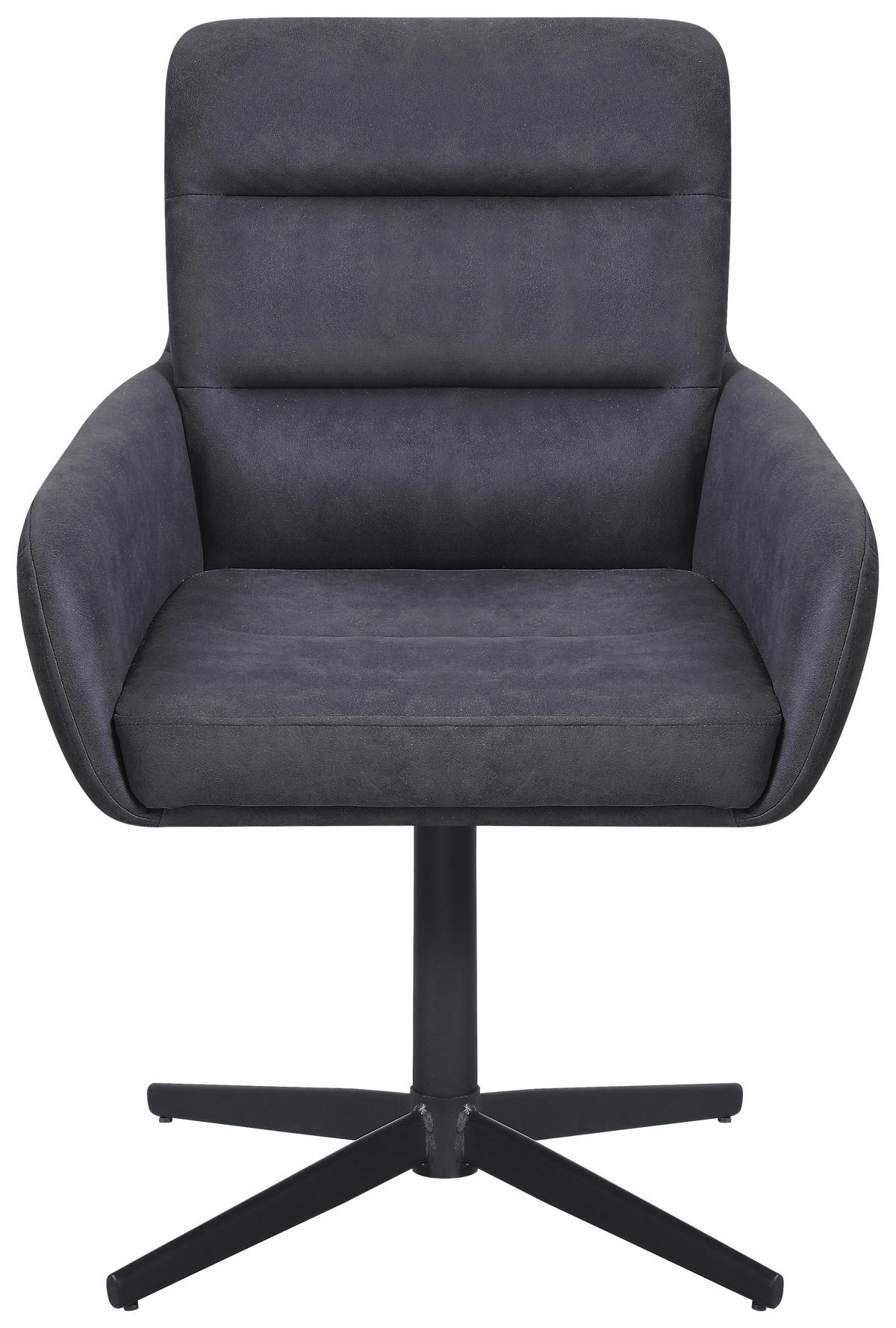 ARMLEHNSTUHL  in Eisen Webstoff  - Dunkelgrau/Schwarz, Design, Textil/Metall (66/88/61cm) - Carryhome