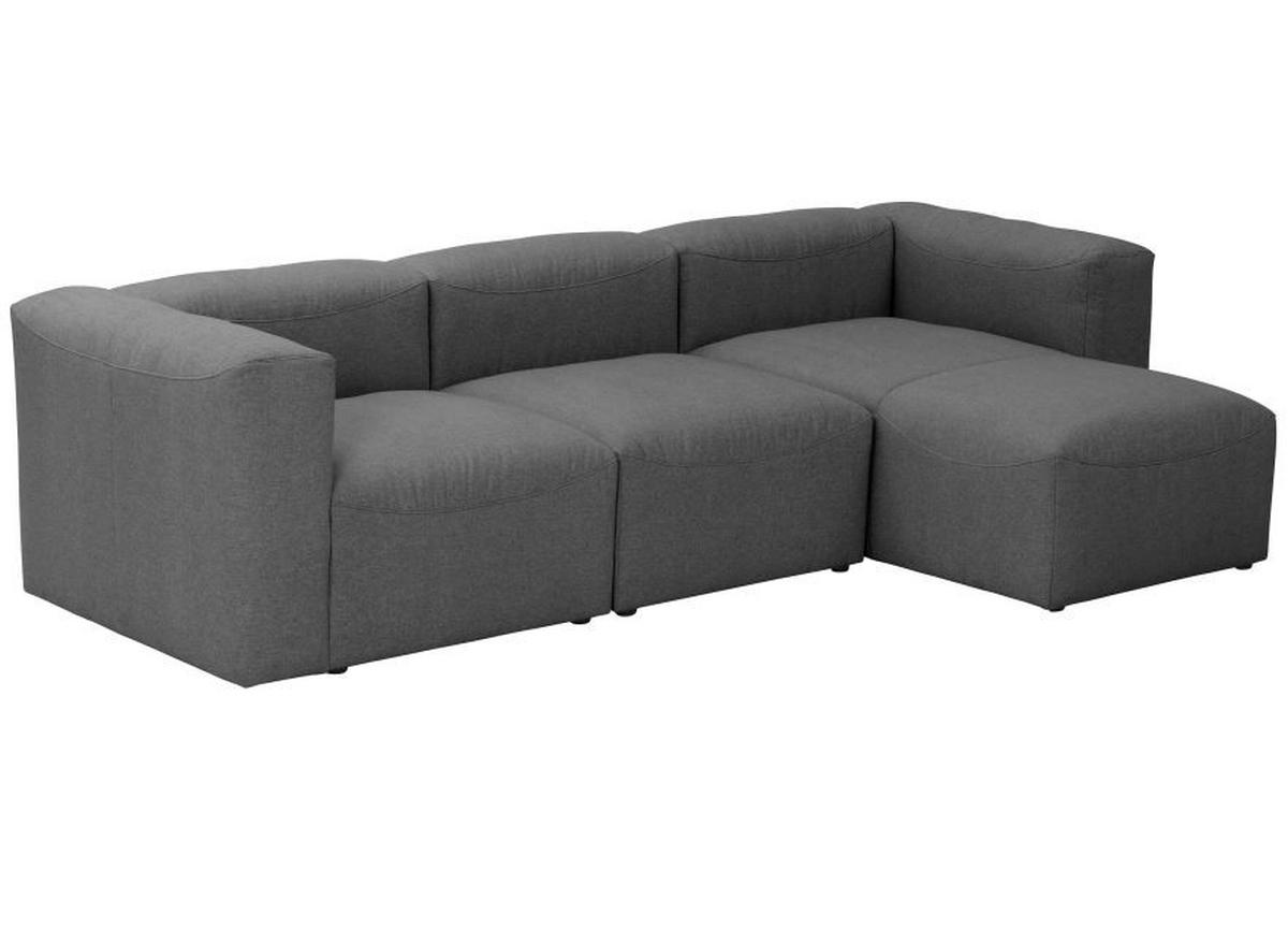 ECKSOFA in Flachgewebe Anthrazit   - Anthrazit, Design, Kunststoff/Textil (275/73/160cm) - Max Winzer