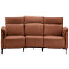 TRAPEZSOFA Echtleder Cognac  - Cognac/Schwarz, KONVENTIONELL, Leder/Metall (221/103/95cm) - Dieter Knoll