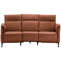 TRAPEZSOFA in Echtleder Cognac  - Cognac/Schwarz, Konventionell, Leder/Metall (221/103/95cm) - Dieter Knoll
