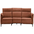 TRAPEZSOFA in Echtleder Cognac  - Cognac/Schwarz, KONVENTIONELL, Leder/Metall (221/103/95cm) - Dieter Knoll