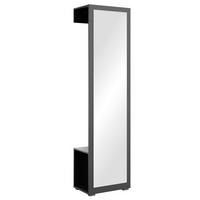 GARDEROBE 2-teilig  in 50/190/35 cm  - Schwarz, Basics, Holzwerkstoff (50/190/35cm) - P & B