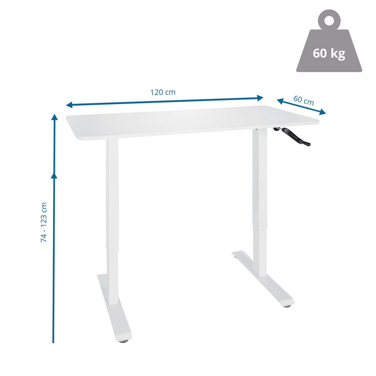 SKRIVBORD  i vit  - vit, Modern, metall/trämaterial (120/74/60cm) - MID.YOU