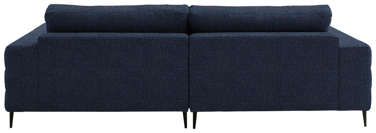 ECKSOFA in Flachgewebe Dunkelblau  177/253 cm  - Schwarz/Dunkelblau, Design, Textil/Metall (177/253cm) - Dieter Knoll