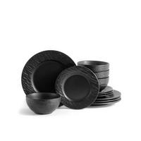 TAFELSERVICE New Modern 12-teilig  - Schwarz, Basics, Keramik - Echtwerk