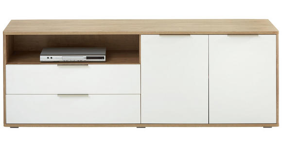 LOWBOARD 180/64/42 cm - Edelstahlfarben/Eichefarben, Design, Holzwerkstoff/Kunststoff (180/64/42cm) - Hom`in