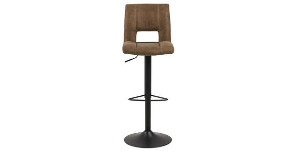 BARHOCKER in Metall, Textil Hellbraun - Hellbraun/Schwarz, Design, Textil/Metall (41,5/94-115/52cm) - Carryhome