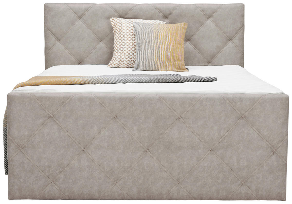 BOXSPRINGBETT 140/200 cm  in Grau  - Schwarz/Grau, Konventionell, Kunststoff/Textil (140/200cm) - Ti'me