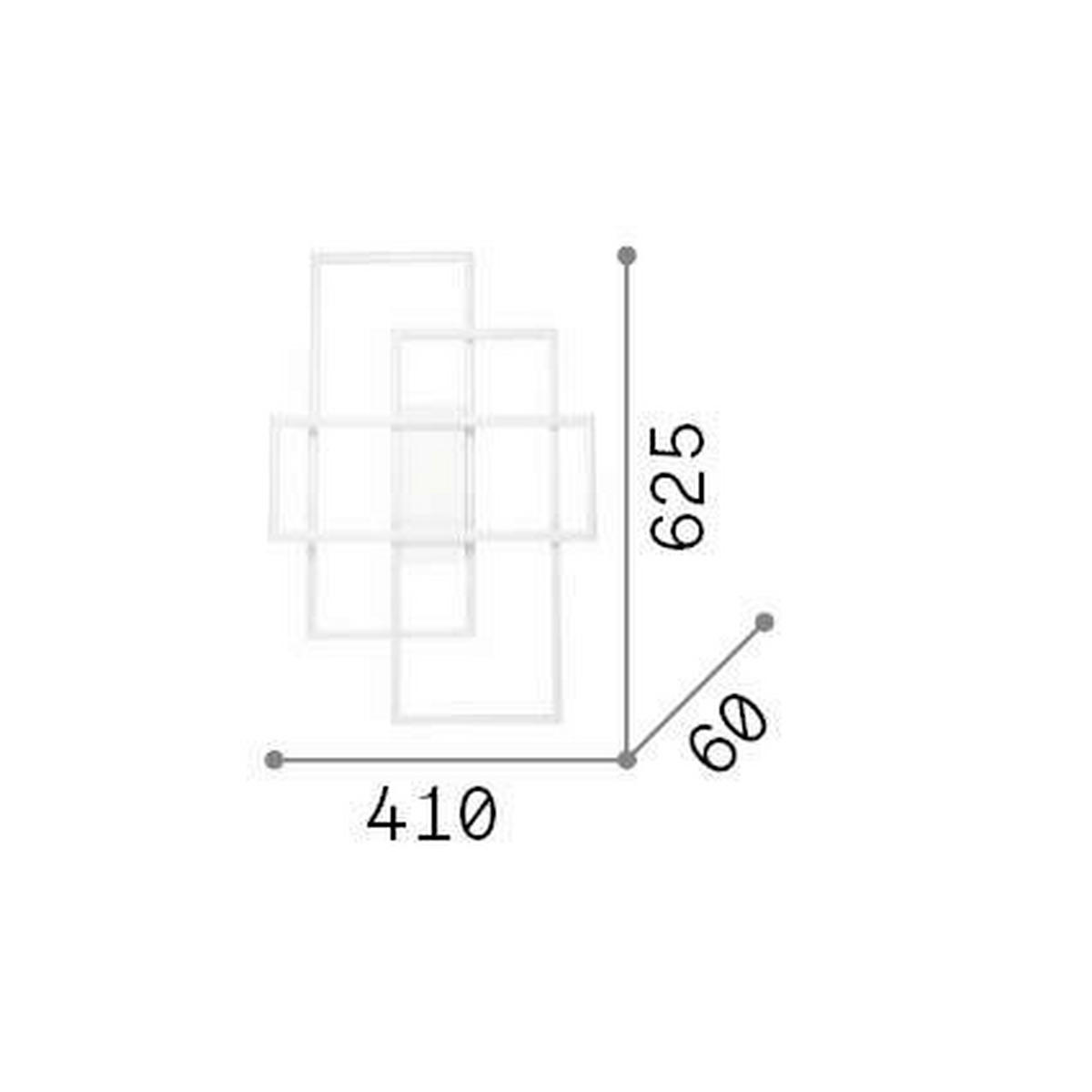 LED-DECKENLEUCHTE 62,5/41/6 cm   - Weiß, Design, Kunststoff/Metall (62,5/41/6cm) - Ideal Lux
