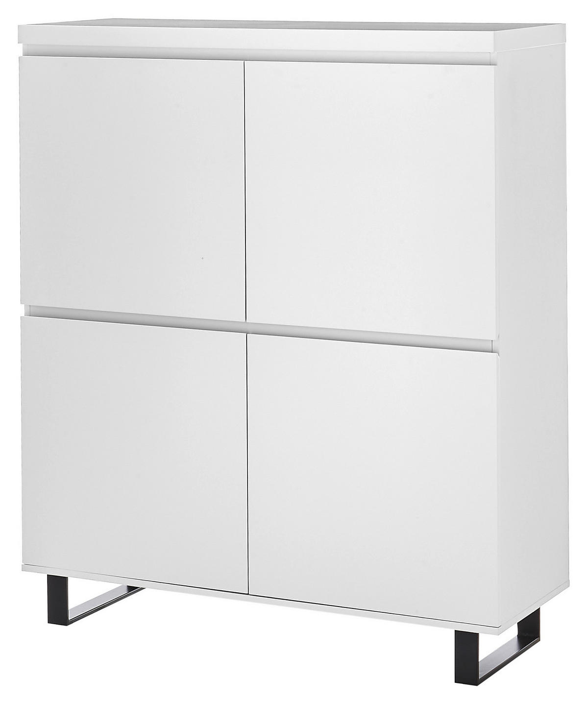 HIGHBOARD Austin  in 111/130/40 cm  - Schwarz/Weiß, Basics, Holzwerkstoff/Metall (111/130/40cm)