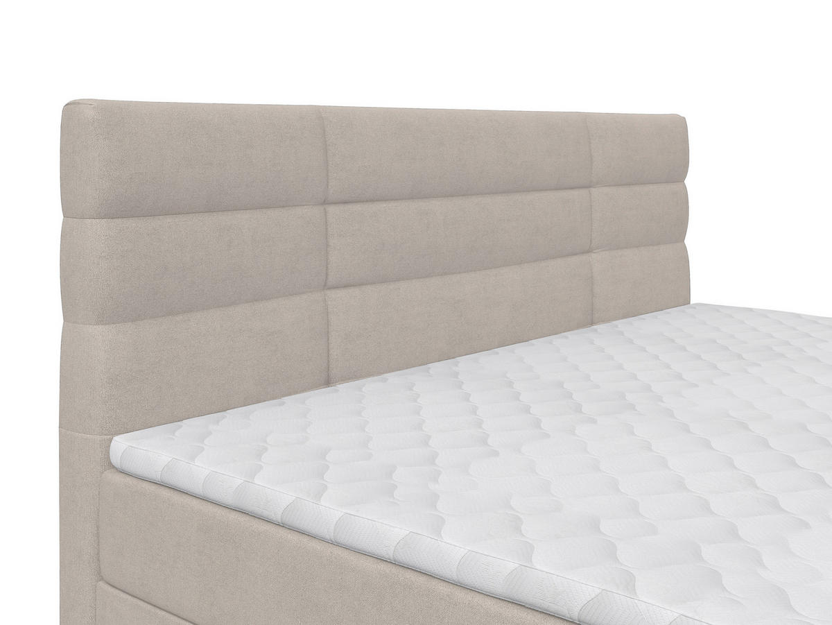 BOXBETT 160/200 cm  Creme  - Creme/Schwarz, Konventionell, Holz/Kunststoff (160/200cm) - Carryhome