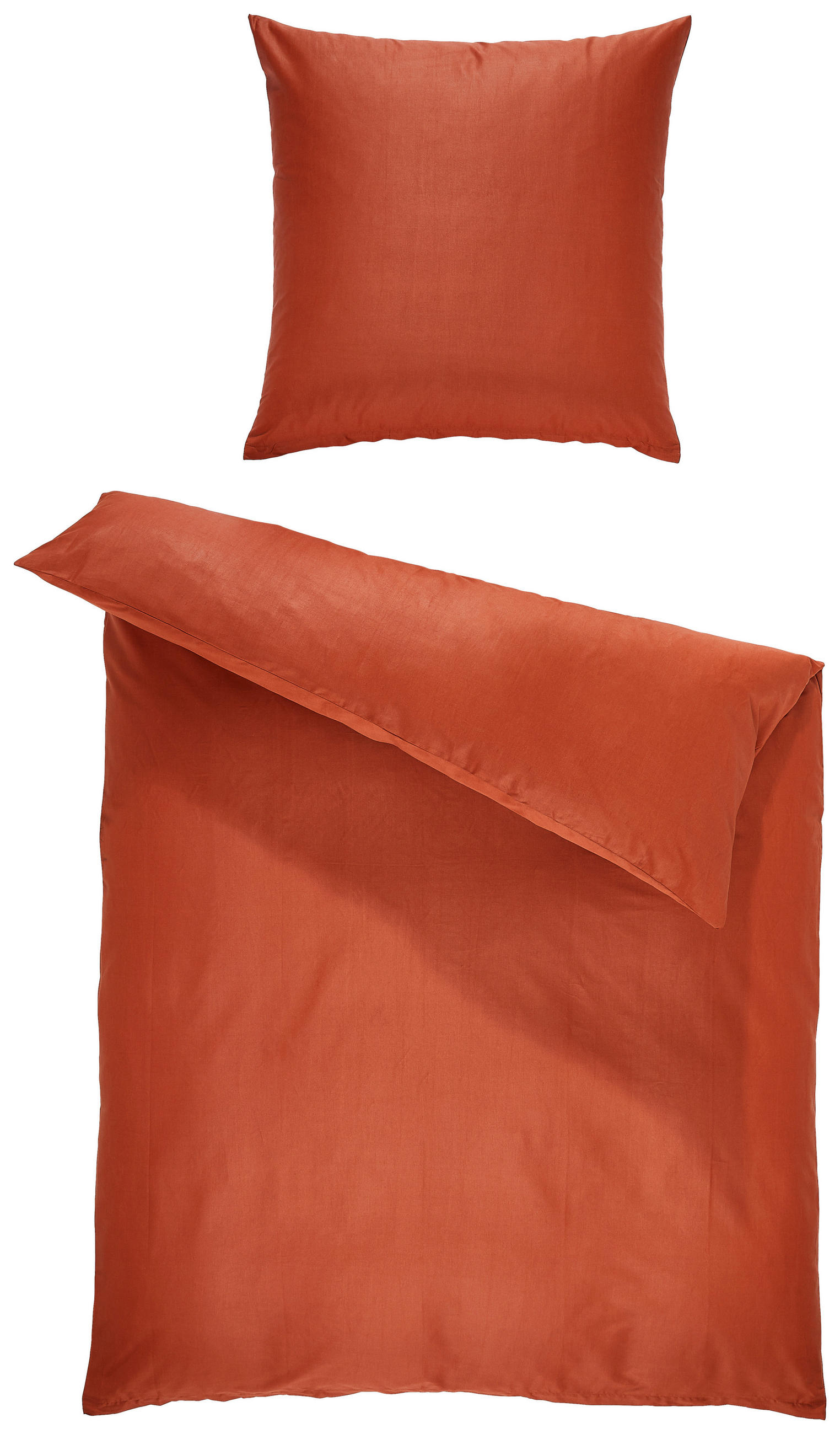 BETTWÄSCHE 135/200 cm Satin  - Terracotta, KONVENTIONELL, Textil (135/200cm) - Bio:Vio