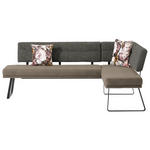 ECKBANK 225/169 cm  in Schwarz, Sandfarben, Hellbraun  - Sandfarben/Hellbraun, Design, Textil/Metall (225/169cm) - Dieter Knoll