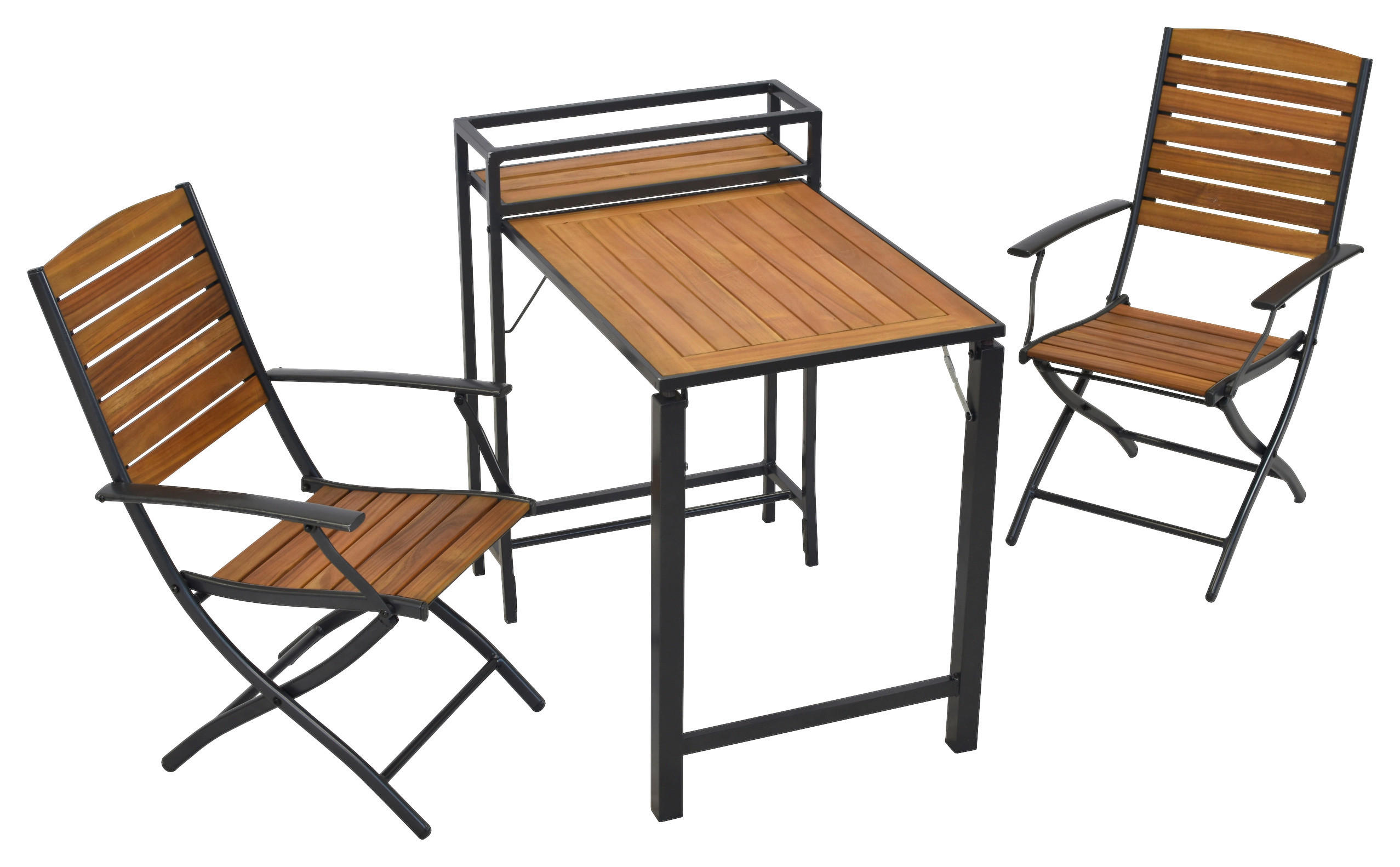 BALKONSET  - Graphitfarben/Naturfarben, MODERN, Holz/Metall - Gardenson