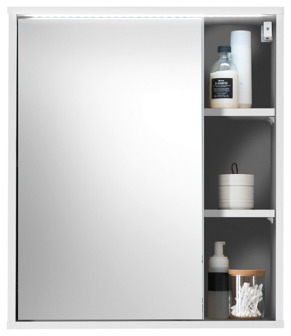 SPIEGELSCHRANK 60/70/20 cm  - Weiss, Modern, Glas/Holzwerkstoff (60/70/20cm) - MID.YOU