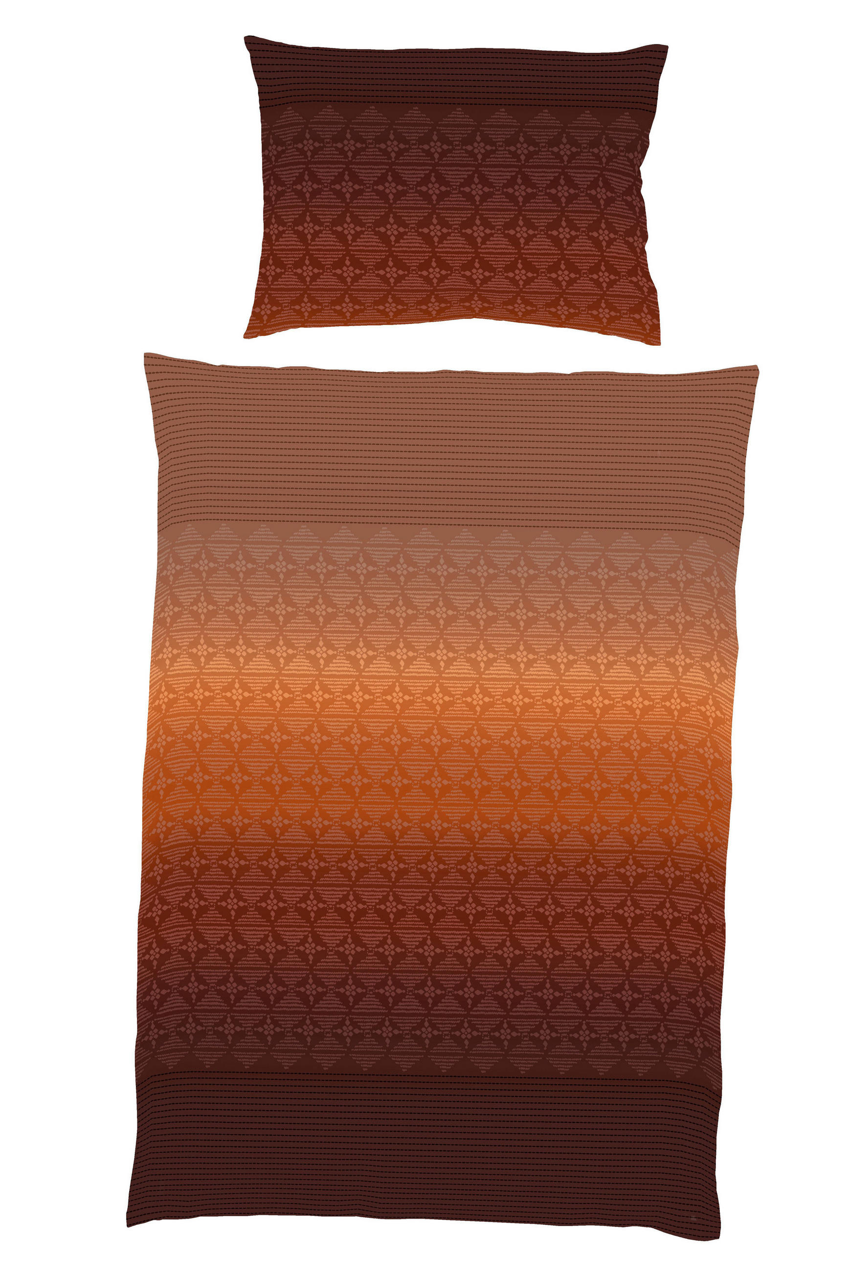 BETTWÄSCHE 2-teilig Gradient Biber 140/200 cm  - Terracotta, Basics, Textil (140/200cm) - Kaeppel