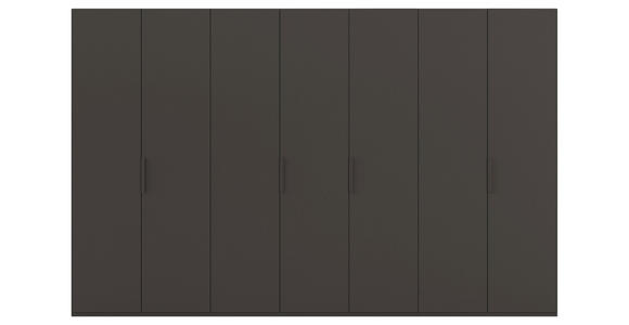 DREHTÜRENSCHRANK 350/235/61 cm,  in Graphitfarben, 7-türig  - Graphitfarben, Basics, Holzwerkstoff/Metall (350/235/61cm) - Novel