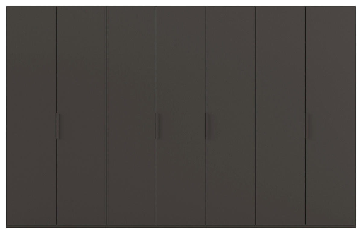 DREHTÜRENSCHRANK 350/223/61 cm,  in Graphitfarben, 7-türig  - Graphitfarben, Basics, Holzwerkstoff/Metall (350/223/61cm) - Novel