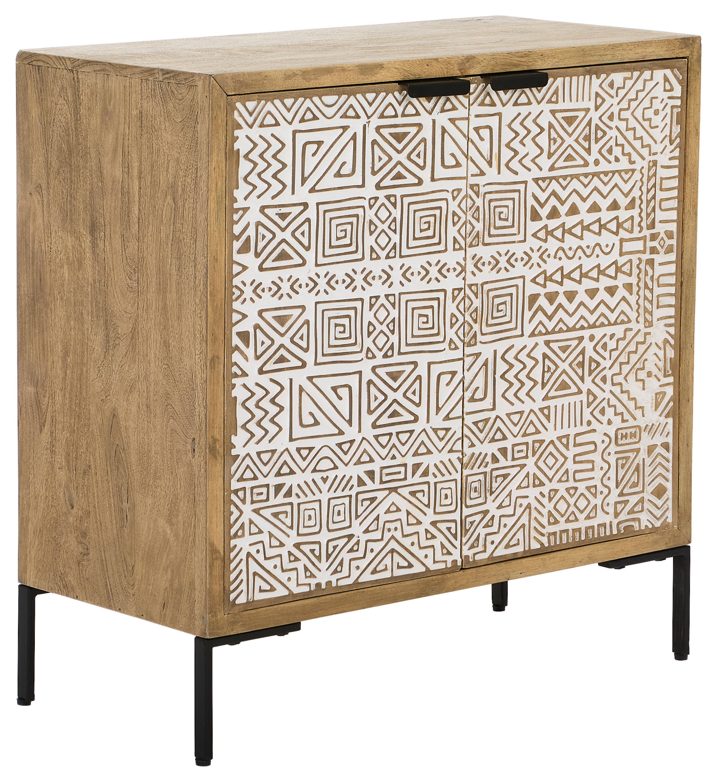 KOMMODE  in 85/85/40 cm  - Schwarz/Weiß, Natur, Holz/Metall (85/85/40cm) - Livetastic