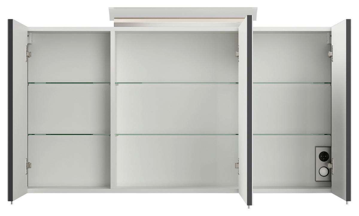 BADEZIMMER 3-teilig  in 100 cm  - Graphitfarben/Weiß, Basics, Keramik/Holzwerkstoff (100cm) - MID.YOU