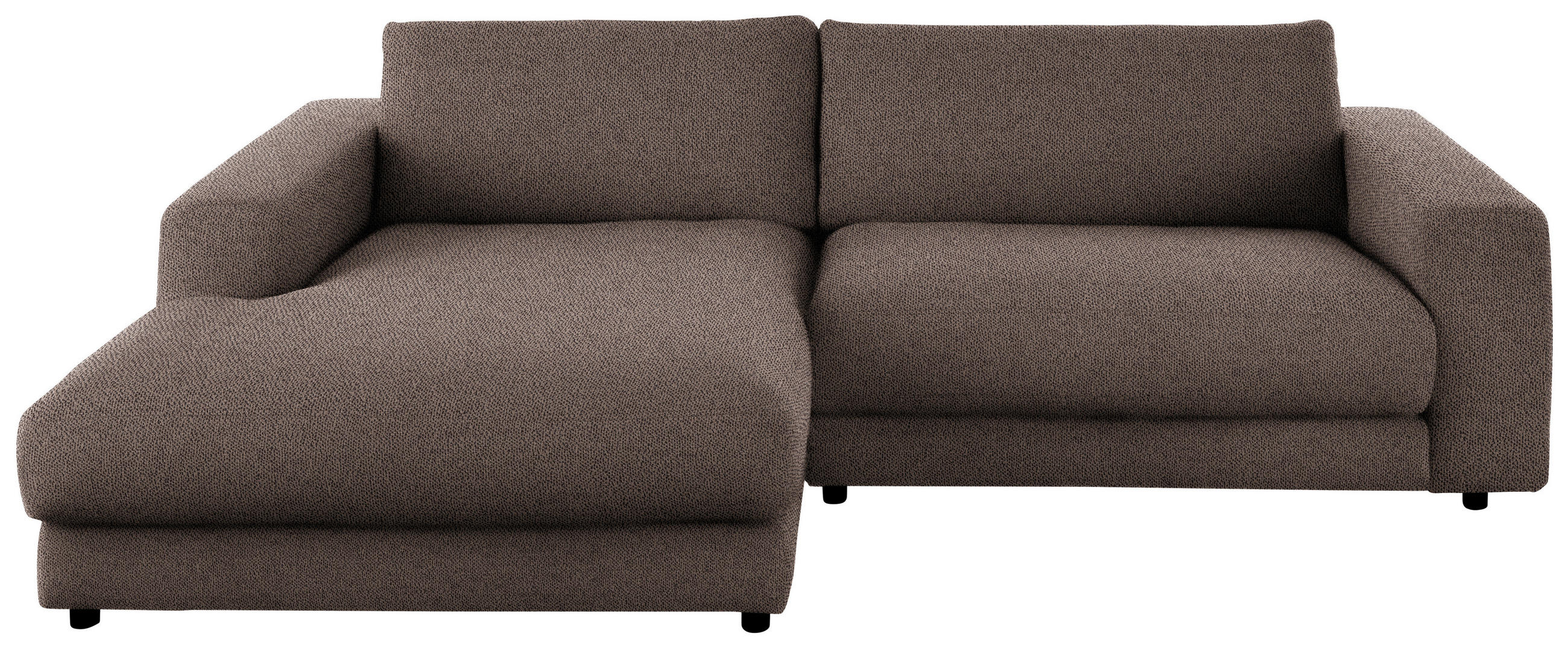ECKSOFA in Flachgewebe Braun  - Schwarz/Braun, Design, Kunststoff/Textil (190/270cm) - Lomoco