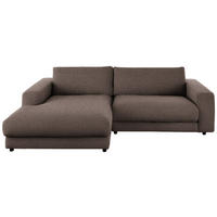ECKSOFA in Flachgewebe Braun  - Schwarz/Braun, Design, Kunststoff/Textil (190/270cm) - Lomoco