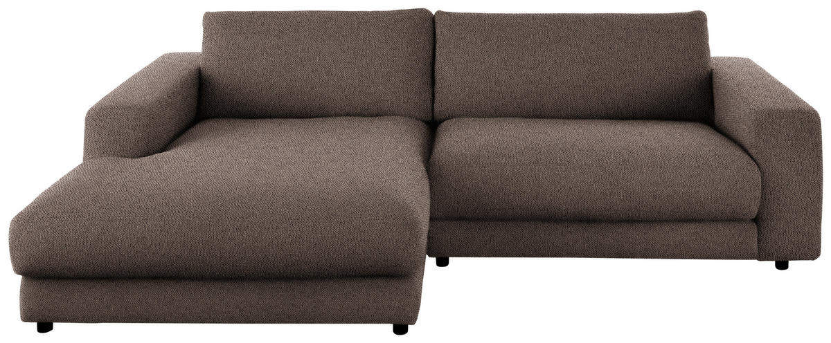 ECKSOFA in Flachgewebe Braun  - Schwarz/Braun, Design, Kunststoff/Textil (190/270cm) - Lomoco
