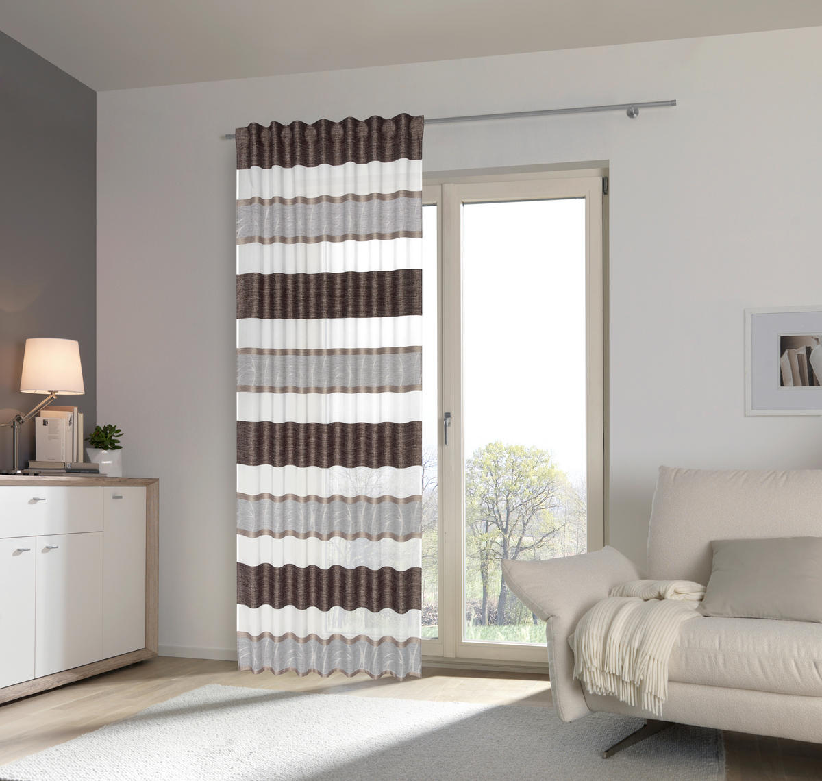 FERTIGVORHANG  halbtransparent  135/245 cm   - Beige/Creme, KONVENTIONELL, Textil (135/245cm) - Esposa