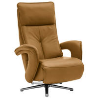 RELAXSESSEL in Leder Gelb  - Edelstahlfarben/Gelb, Design, Leder/Metall (77/110/87cm) - Valdera
