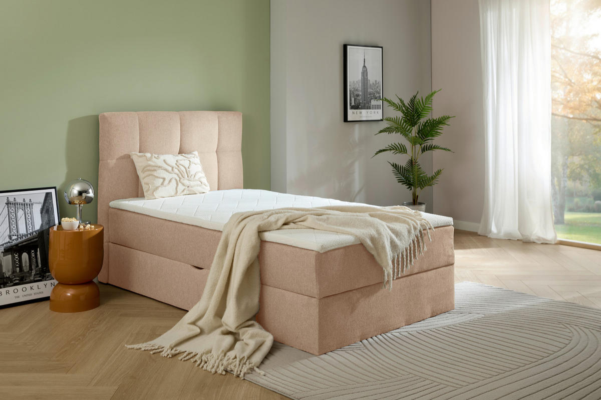 BOXBETT 120/200 cm  in Hellbraun  - Hellbraun, KONVENTIONELL, Textil (120/200cm) - Boxxx