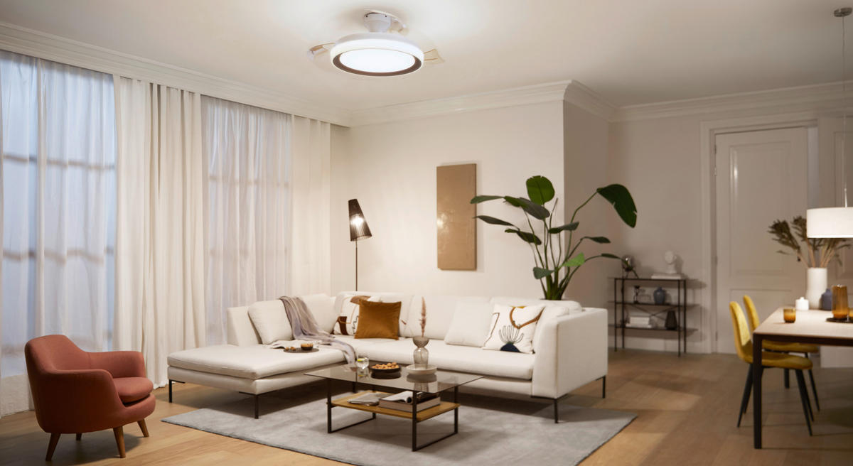 Deckenleuchte mit Ventilator 51/42/51 cm   - Weiß, KONVENTIONELL, Kunststoff (51/42/51cm) - Philips