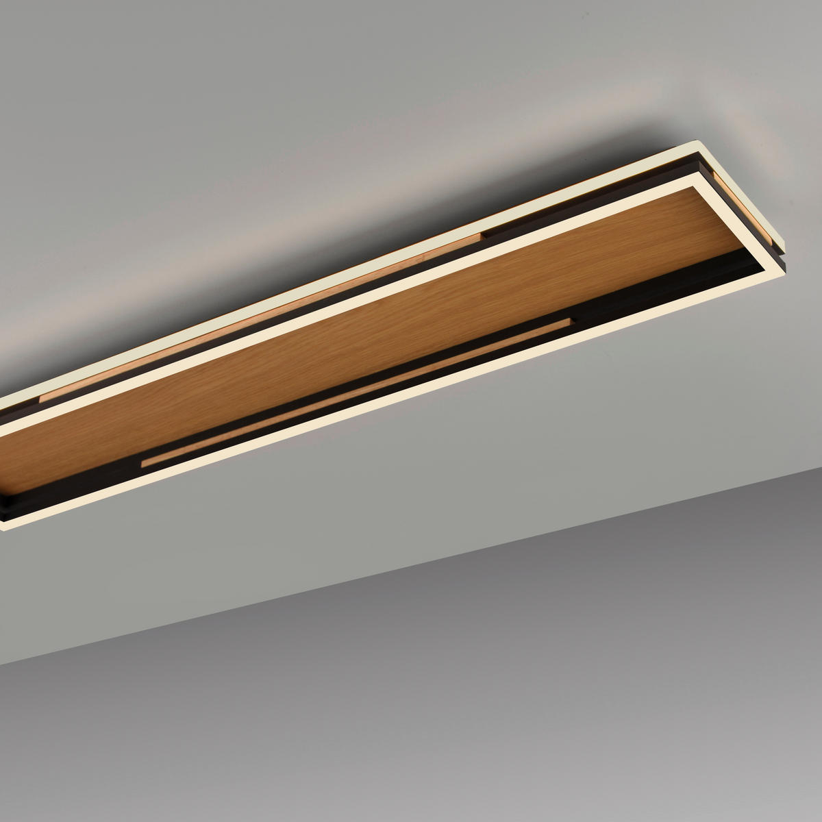 LED-DECKENLEUCHTE 100/18/8 cm    - Braun, Natur, Metall (100/18/8cm)