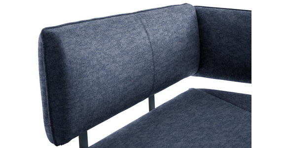 ECKBANK 165/205 cm in Schwarz, Dunkelblau - Schwarz/Dunkelblau, MODERN, Textil/Metall (165/205cm) - Cantus