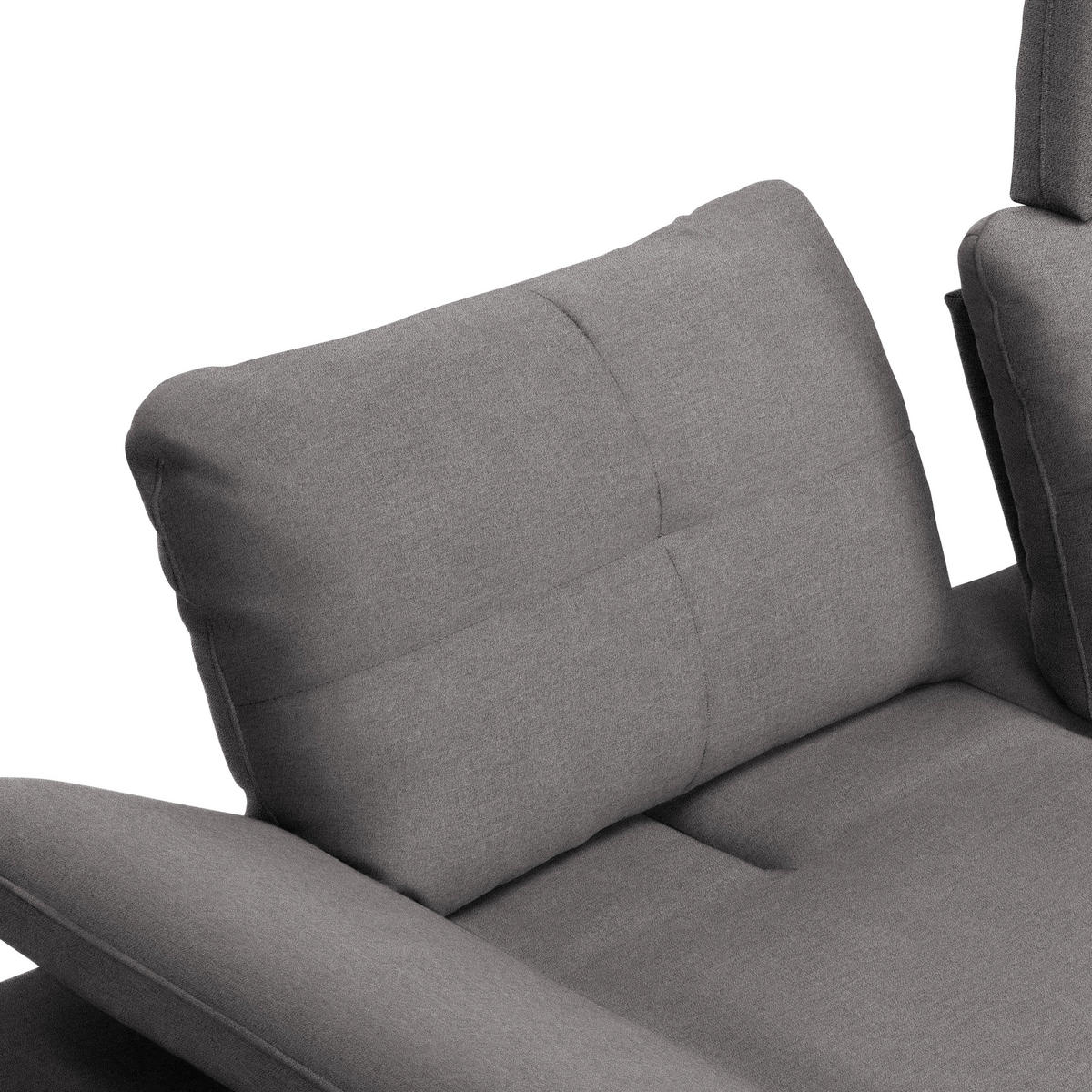 ECKSOFA in Webstoff Anthrazit  - Anthrazit/Schwarz, Design, Textil/Metall (301/179cm) - Chilliano