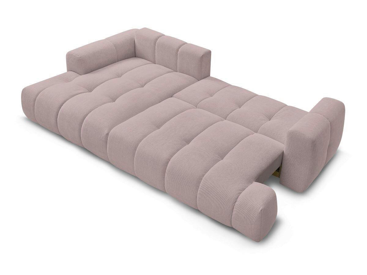 ECKSCHLAFSOFA FUJI Leinenoptik Pink  inkl.  - Pink/Schwarz, MODERN, Kunststoff/Textil (160/292cm)