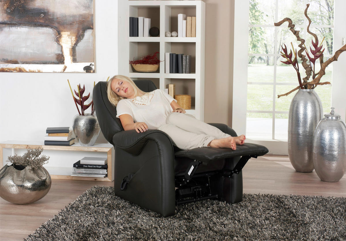 TV FOTELJ,  črna usnje - črna, Konvencionalno, usnje (78/107/93cm) - Himolla