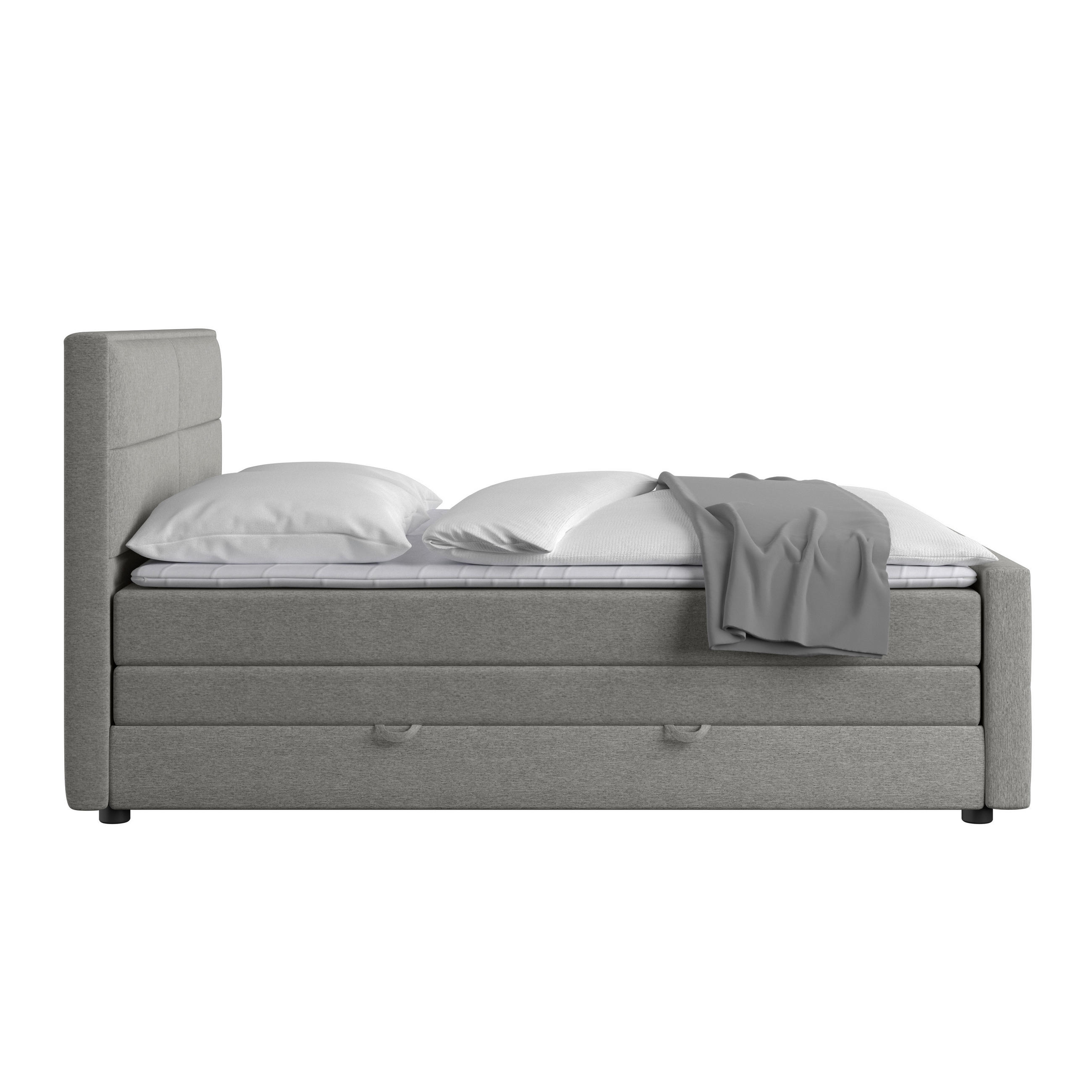 BOXSPRINGBETT 180/200 cm  Silberfarben  - Silberfarben/Schwarz, Modern, Karton/Holzwerkstoff (180/200cm) - Livetastic