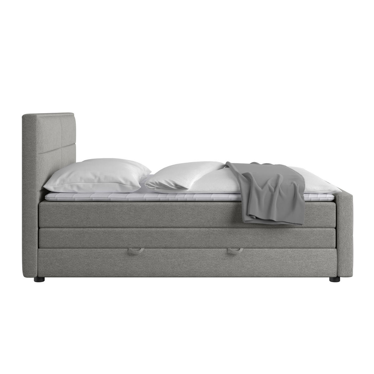 BOXSPRINGBETT 180/200 cm  in Silberfarben  - Silberfarben/Schwarz, Modern, Karton/Holzwerkstoff (180/200cm) - MID.YOU
