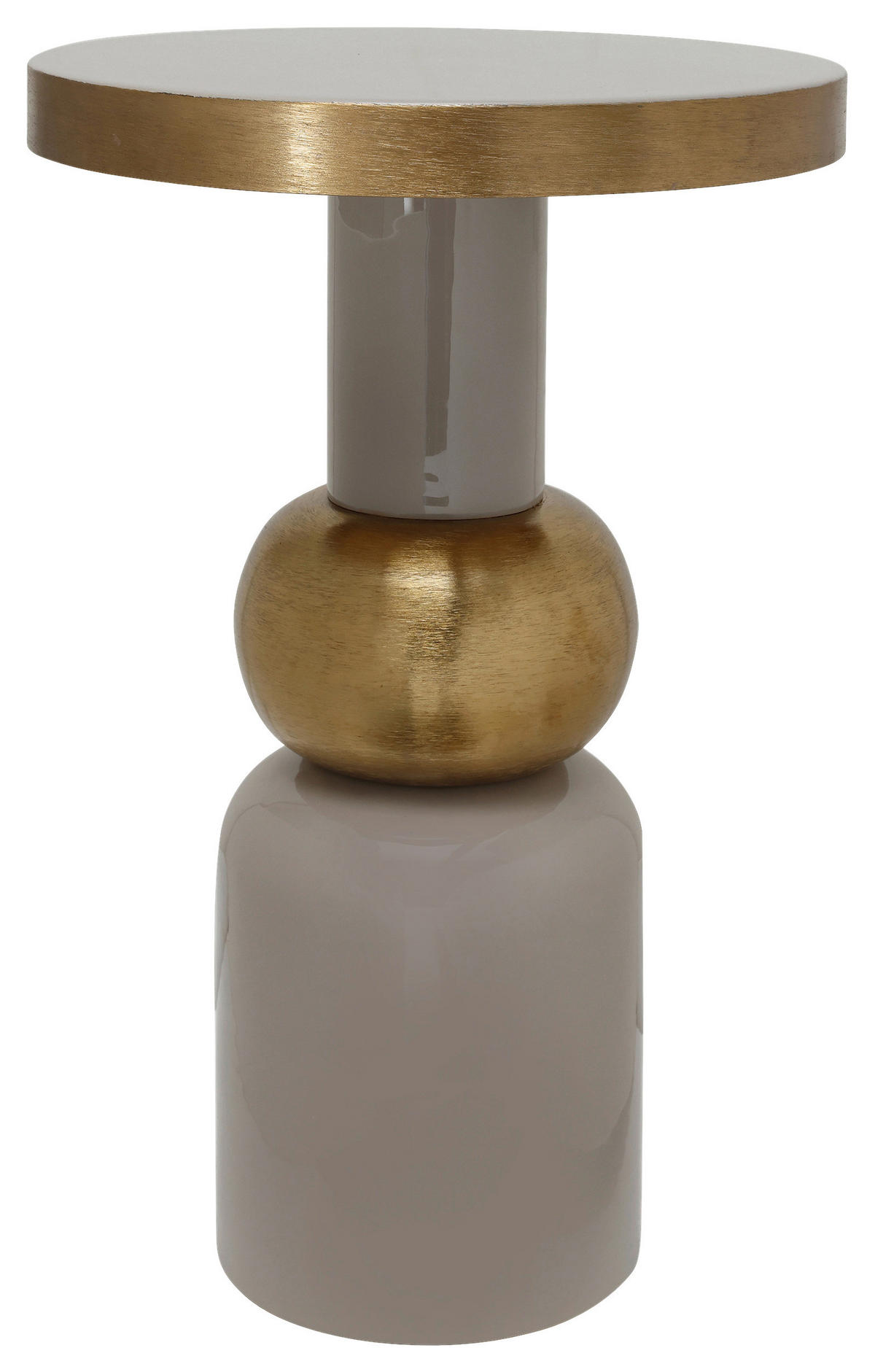 BEISTELLTISCH Taupe, Goldfarben rund  - Taupe/Goldfarben, Design, Metall (41/62cm) - Kayoom