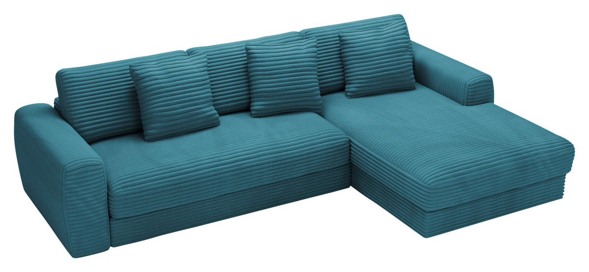 ECKSOFA Petrol Cord  - Petrol/Schwarz, MODERN, Kunststoff/Textil (302/182cm) - Carryhome