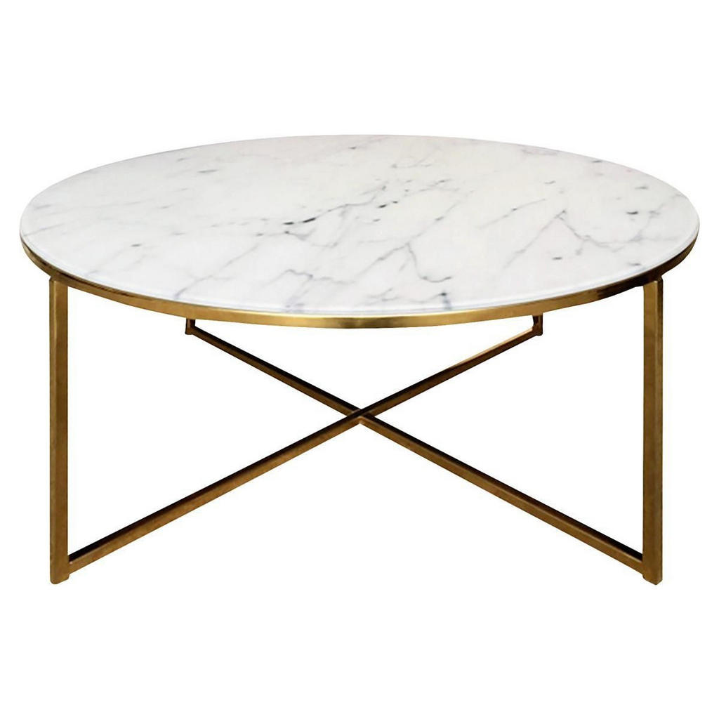 Ambia Home KONFERENČNÍ STOLEK, šedá, bílá, barvy zlata, kov, sklo, 80/80/45 cm